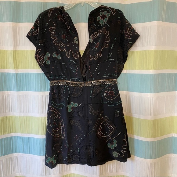 Nanette Lepore Silk Beaded Dress Damaged Sz 4 - Picture 5 of 12